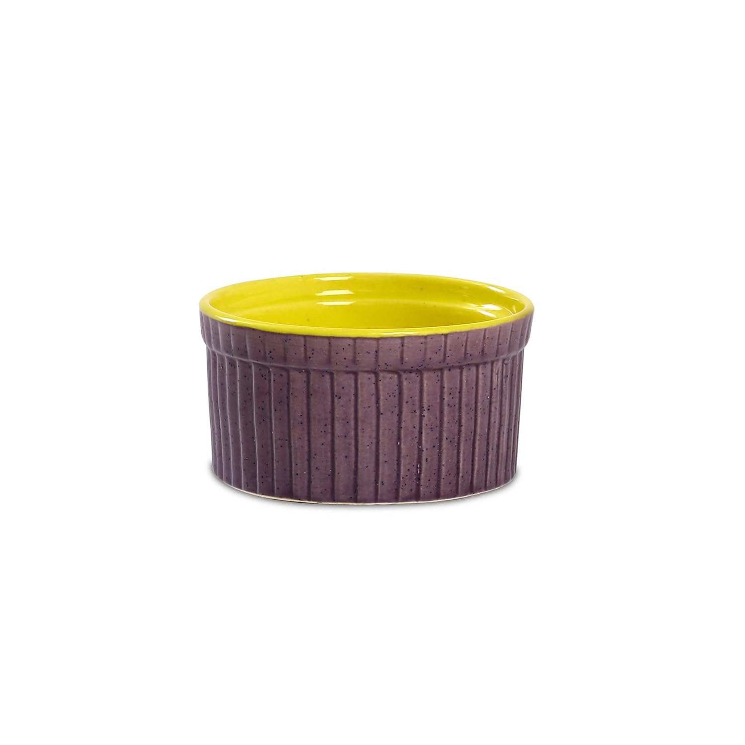 Caffeine Ceramic Handmade Purple And Yellow Ramekins Bowl- (Set of 2) - Caffeine Premium Stoneware