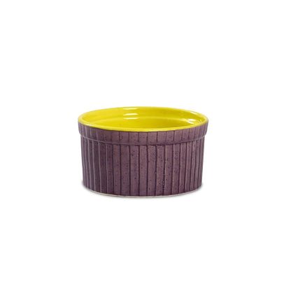 Caffeine Ceramic Handmade Purple and Yellow Ramekins Bowl- (Set of 4) - Caffeine Premium Stoneware