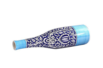 Caffeine Ceramic Handmade Blue Mughal Vase (1 Pc)