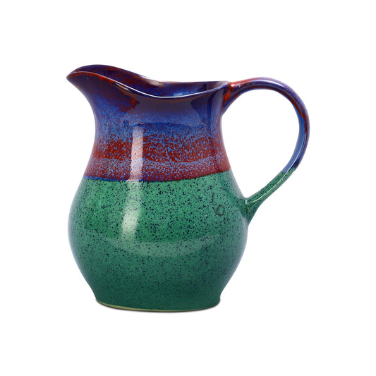 Caffeine Ceramic Handmade Stoneware Green & Multicoloured Water & Milk Jug (Set of 1, 1800 ml) - Caffeine Premium Stoneware