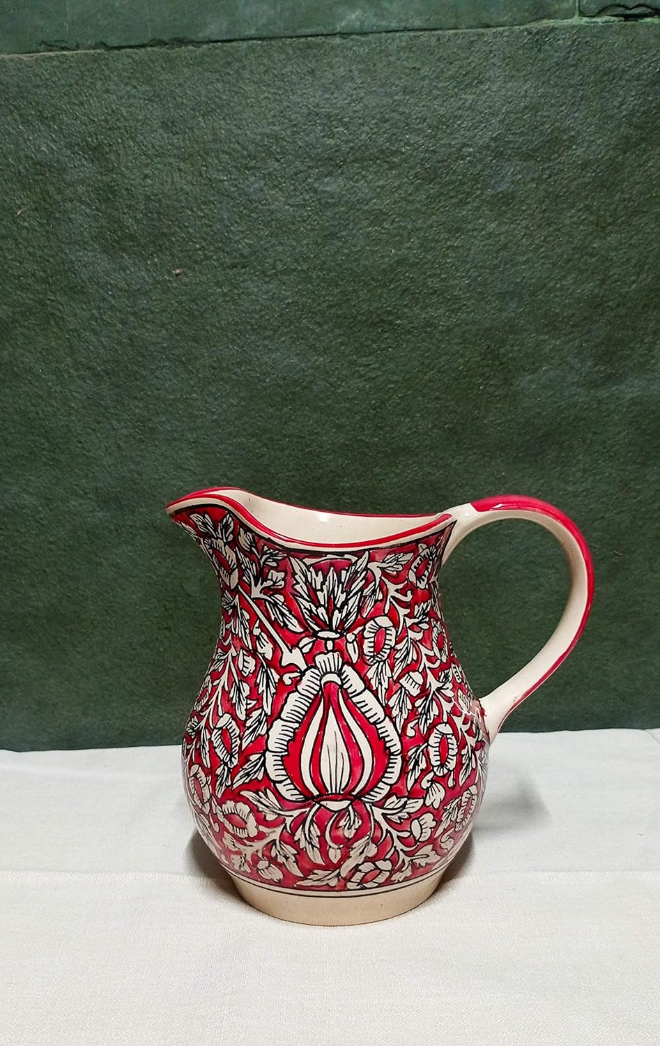 Caffeine Ceramic Handmade Stoneware Red Mughal Water Jug (Set of 1, 1800 ml) - Caffeine Premium Stoneware