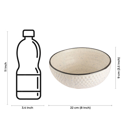 Caffeine Ceramic Handmade White Bubble Serving Bowl (Set of 3) - Caffeine Premium Stoneware