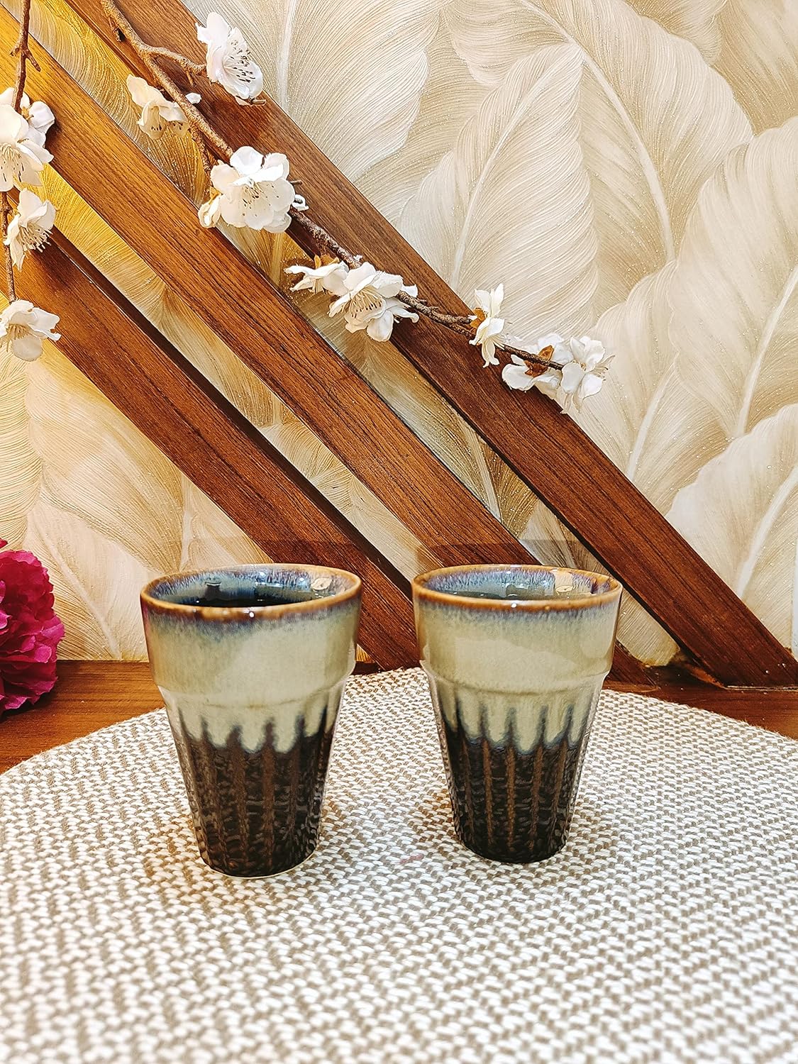 Caffeine Ceramic Handmade Cocoa Black kulhad Cup (Set of 2) - Caffeine Premium Stoneware