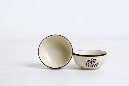 Caffeine Ceramic Handmade Black Imperial Bowl (Set of 2, 150 ml) - Caffeine Premium Stoneware