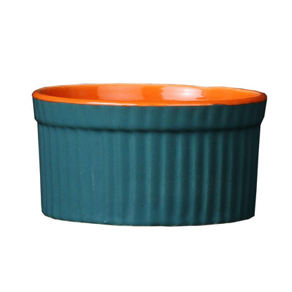 Caffeine Ceramic Handmade Blue & Orange Ramekins Bowl (Set of 2) - Caffeine Premium Stoneware