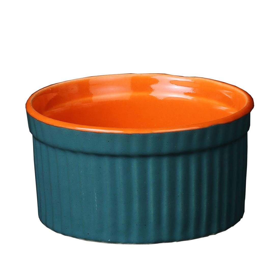 Caffeine Ceramic Handmade Blue & Orange Ramekins Bowl (Set of 2) - Caffeine Premium Stoneware