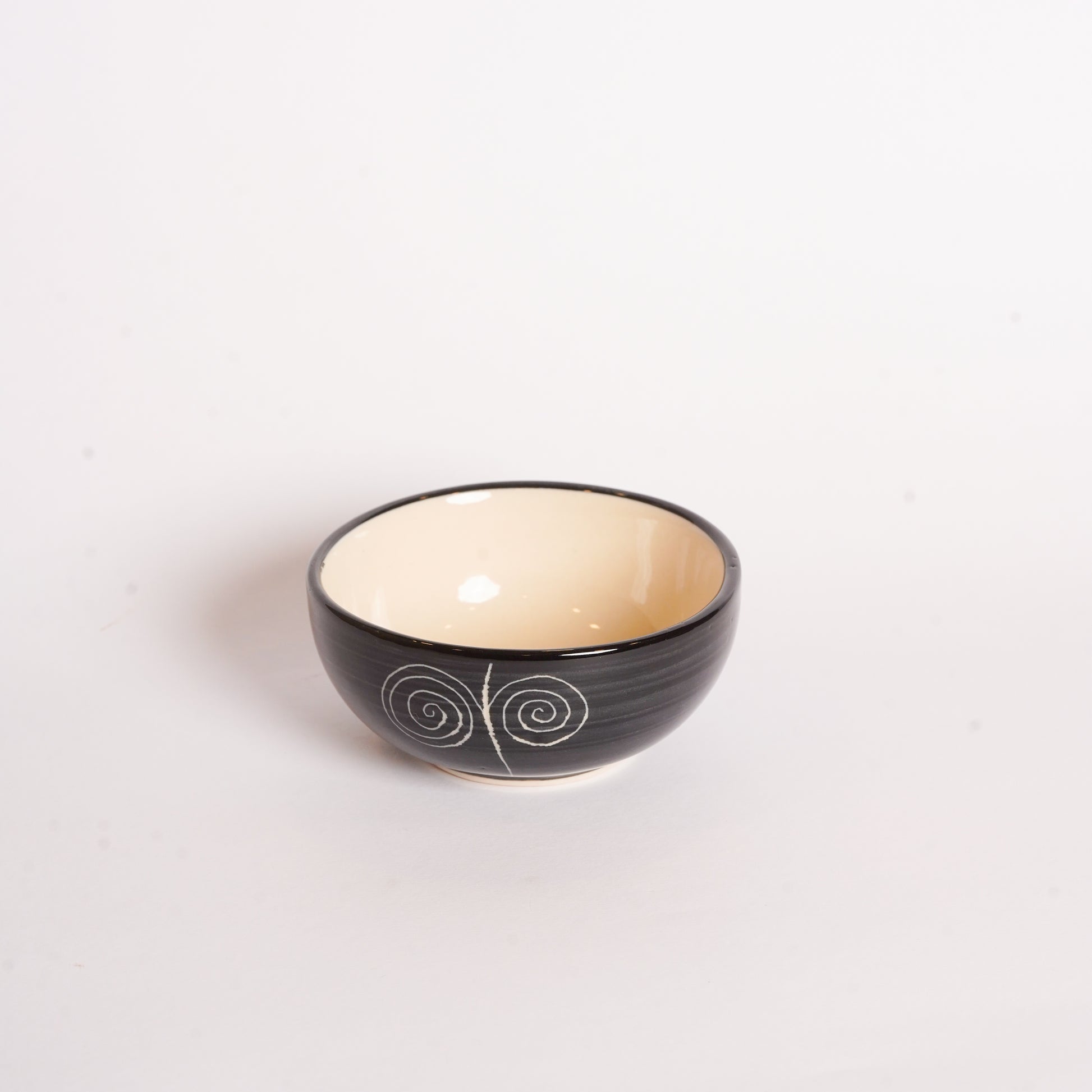 Caffeine Premium Ceramic Handmade Black Doodle Katori Bowl (Set of 6) - Caffeine Premium Stoneware