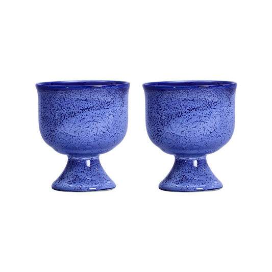 Caffeine Premium Ceramic Handmade Blue Icecream Cup (Set of 2) - Caffeine Premium Stoneware