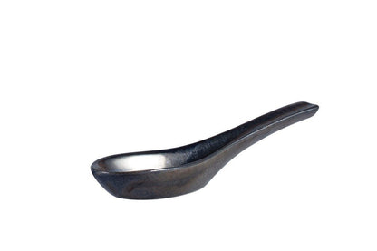 Caffeine Ceramic Handmade Black Bubble Double Handled Soup Bowl with spoon  (Set of 4) - Caffeine Premium Ceramic