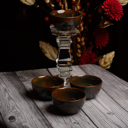 Caffeine Ceramic Handmade Multicolour Studio katori Bowl (Set of 6) - Caffeine Premium Stoneware