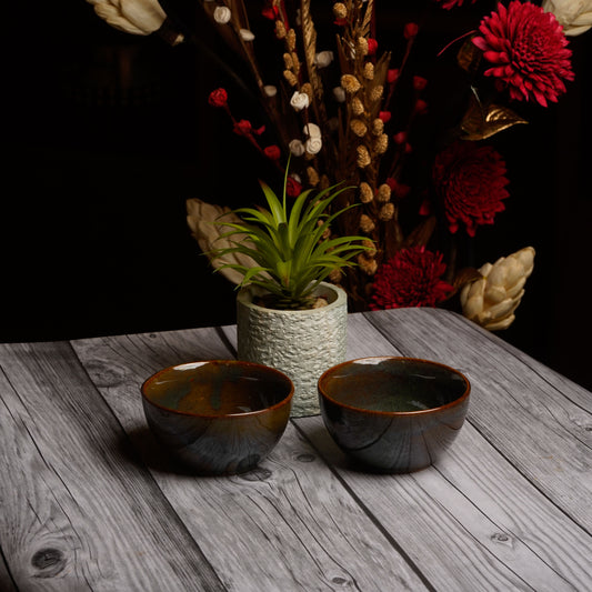 Caffeine Ceramic Handmade Multicolour Studio katori Bowl (Set of 2) - Caffeine Premium Stoneware