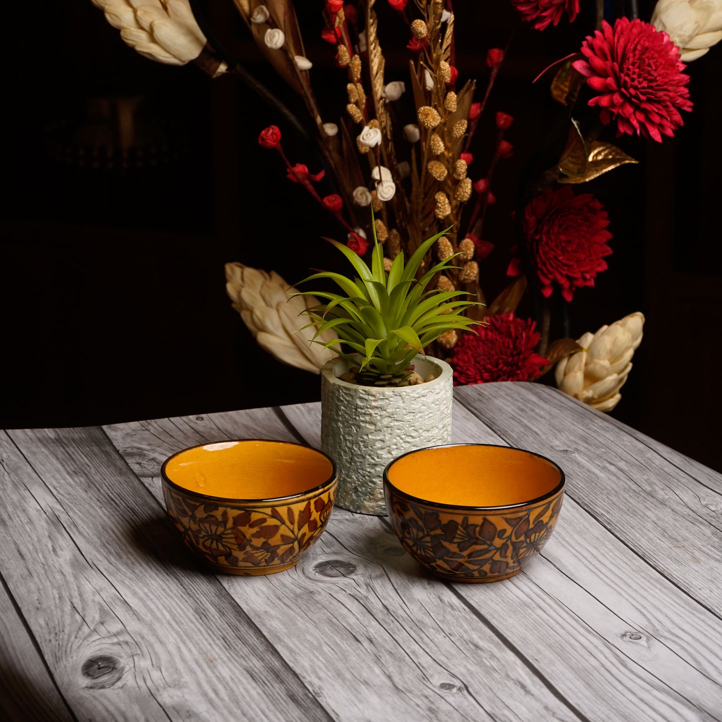 Caffeine Ceramic Handmade Brown Sehra Katori Bowl Set of 6 - Caffeine Premium Stoneware