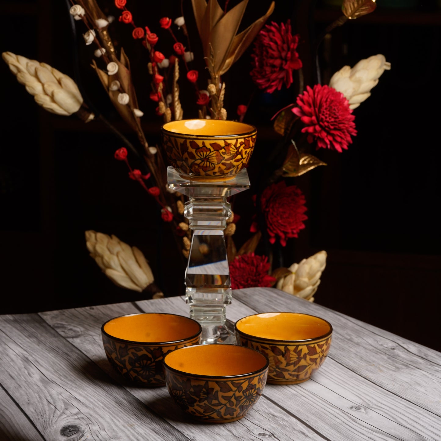 Caffeine Ceramic Handmade Brown Sehra Katori Bowl Set of 6 - Caffeine Premium Stoneware