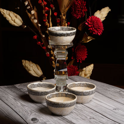 Caffeine Ceramic Handmade Cream patta katori Bowl (Set of 4) - Caffeine Premium Stoneware