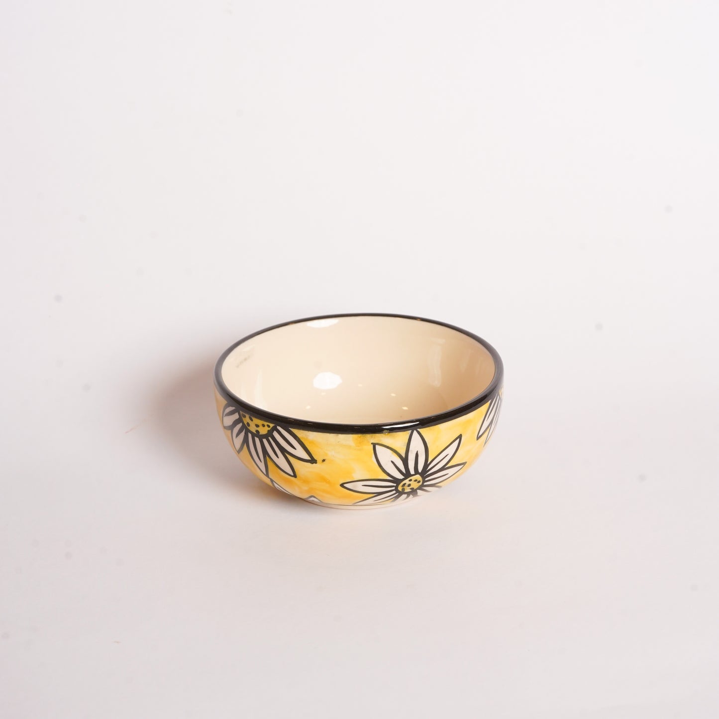 Caffeine Ceramic Handmade Californian Sunflower Printed Katori Bowl (200 ML, Set of 2) - Caffeine Premium Stoneware