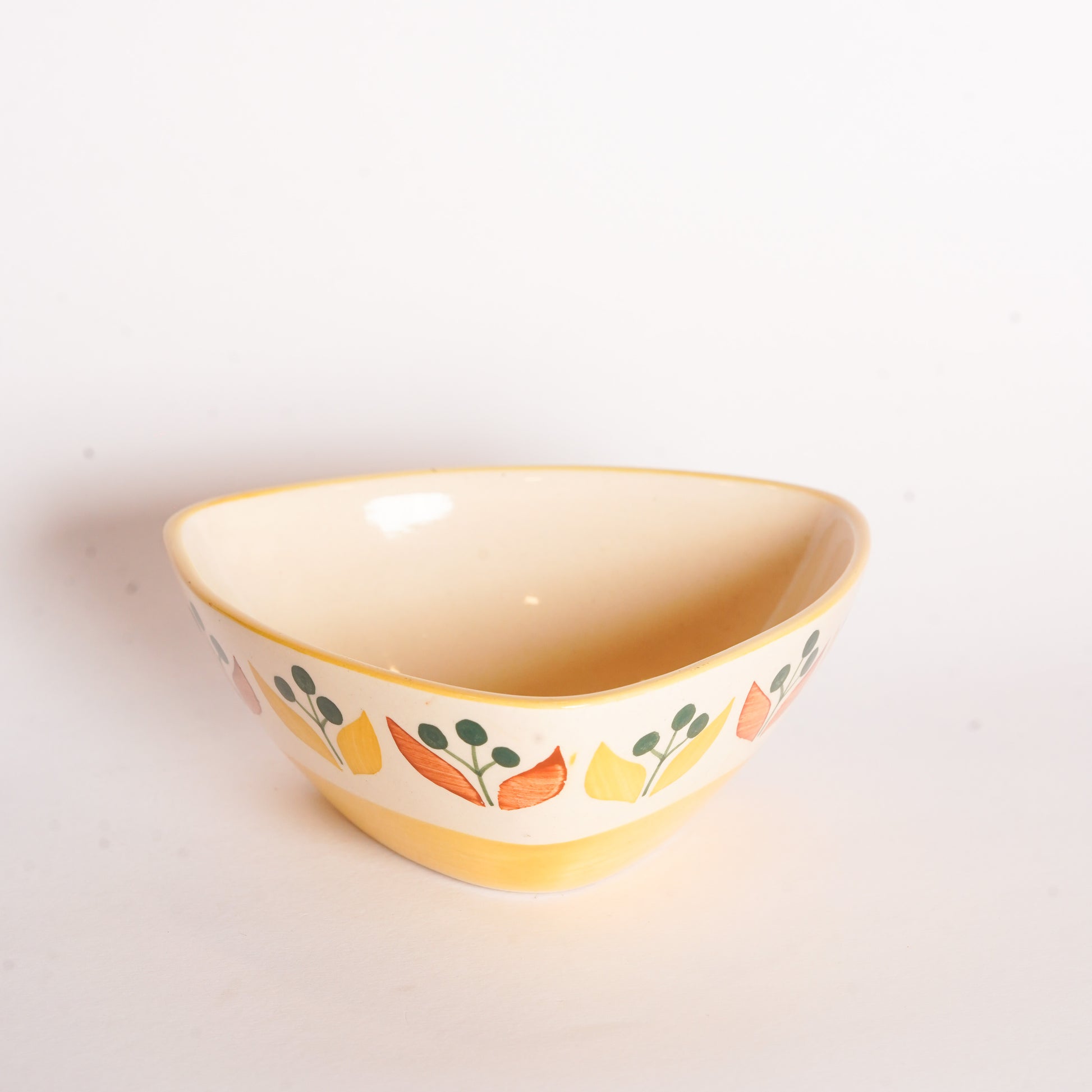 Caffeine Ceramic Handmade Yellow Leaf Katori Bowl- (Set of 2) - Caffeine Premium Stoneware