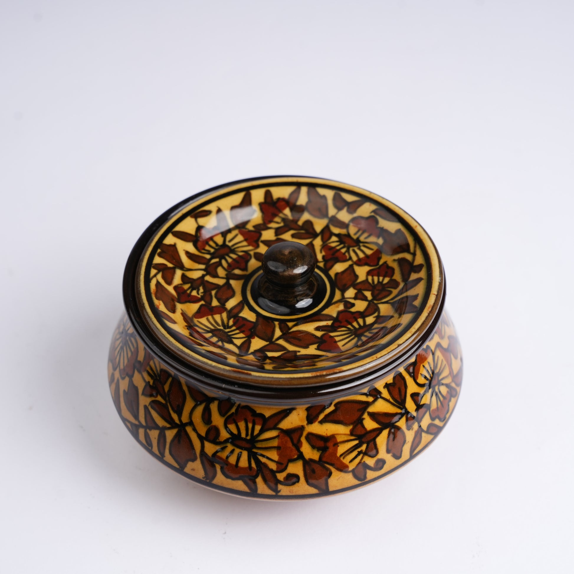 Caffeine Ceramic Stonewear Handmade Brown Sehra Serving Handi Set of 4 - Caffeine Premium Stoneware
