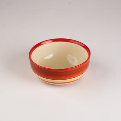 Caffeine Ceramic Handmade Orange Illusion Serving Bowl (Set of 4) - Caffeine Premium Stoneware