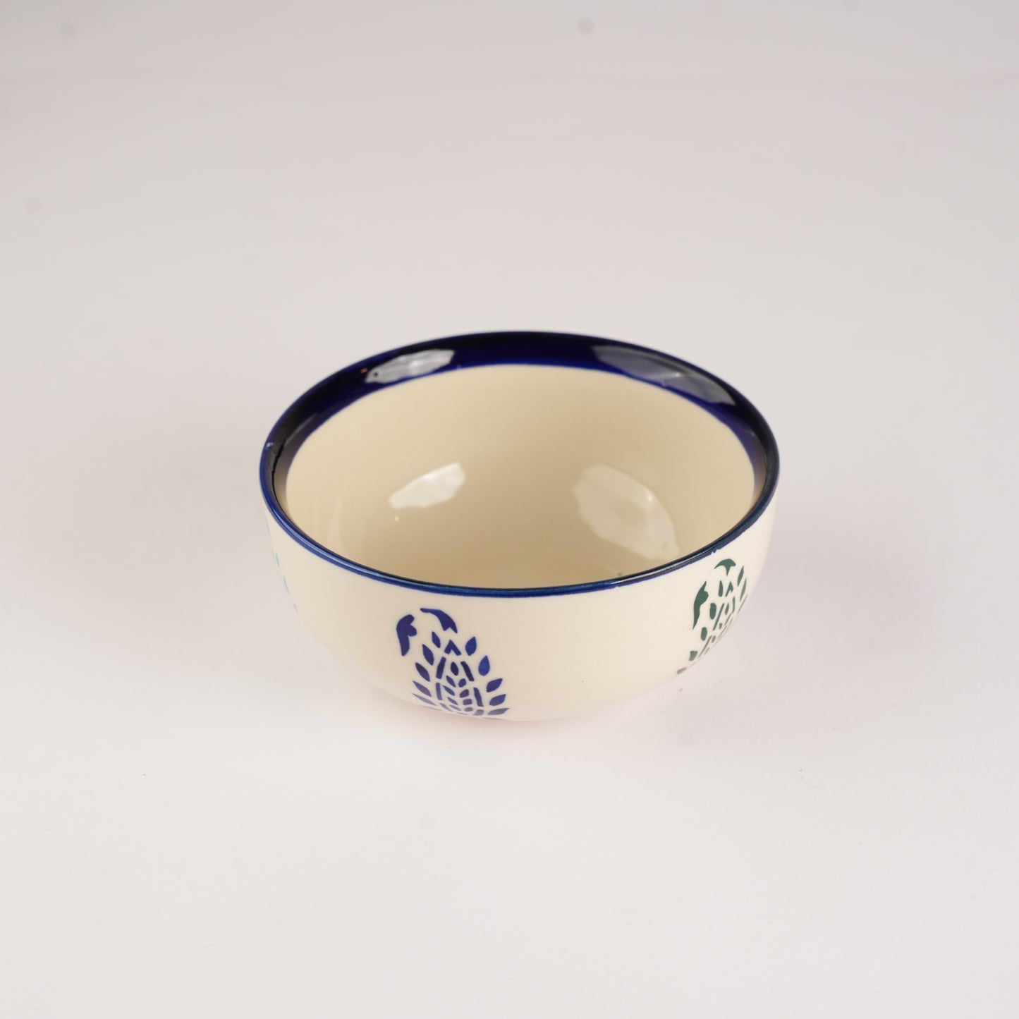 Caffeine Ceramic Handmade Blue Boota Serving Bowl (Set of 4) - Caffeine Premium Stoneware