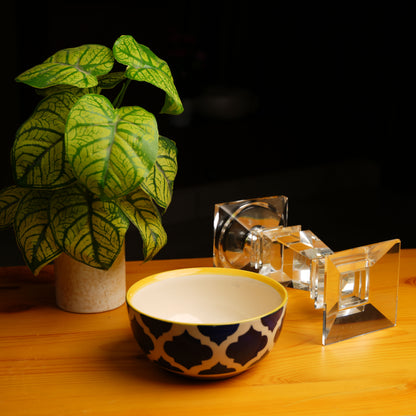 Caffeine Ceramic Handmade Blue umrao Serving Bowl Set of 4 - Caffeine Premium Stoneware