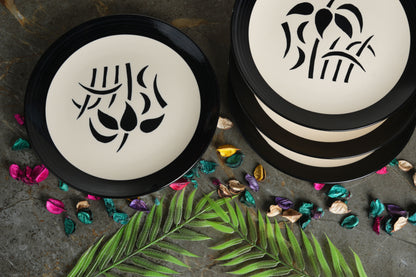 Caffeine Ceramic Handmade Stoneware Black Imperial Dinner Plate set of 4 - Caffeine Premium Stoneware