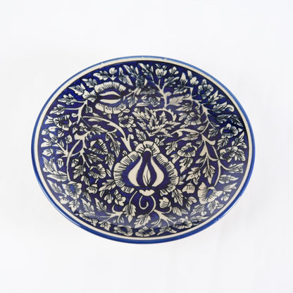 Caffeine Ceramic Handmade Stoneware Blue Mughal Quarter Plate 7”(Set of 6 ) - Caffeine Premium Stoneware