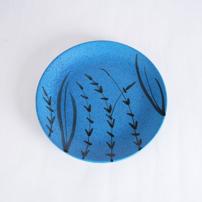 Caffeine Ceramic Handmade Stoneware Blue Turquoise Quarter Plate 7”(Set of 2 Dishwasher & Microwave Safe) - Caffeine Premium Stoneware