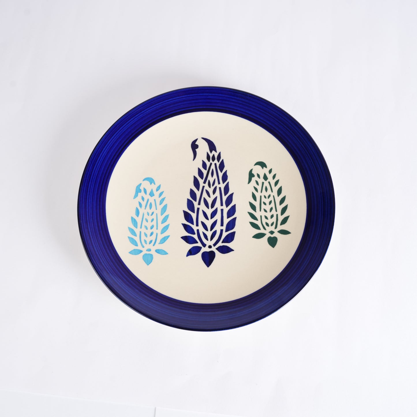 Caffeine Ceramic Handmade Blue boota Quarter Plate 7”(Set of 6) - Caffeine Premium Stoneware