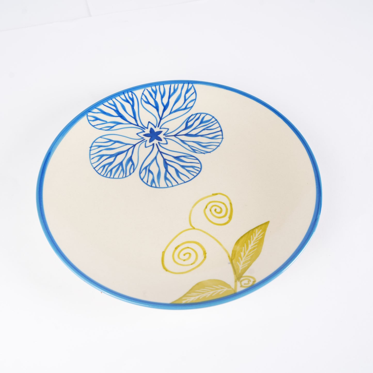 Caffeine Ceramic Handmade White Flora Dinner Plates set of 4 - Caffeine Premium Stoneware