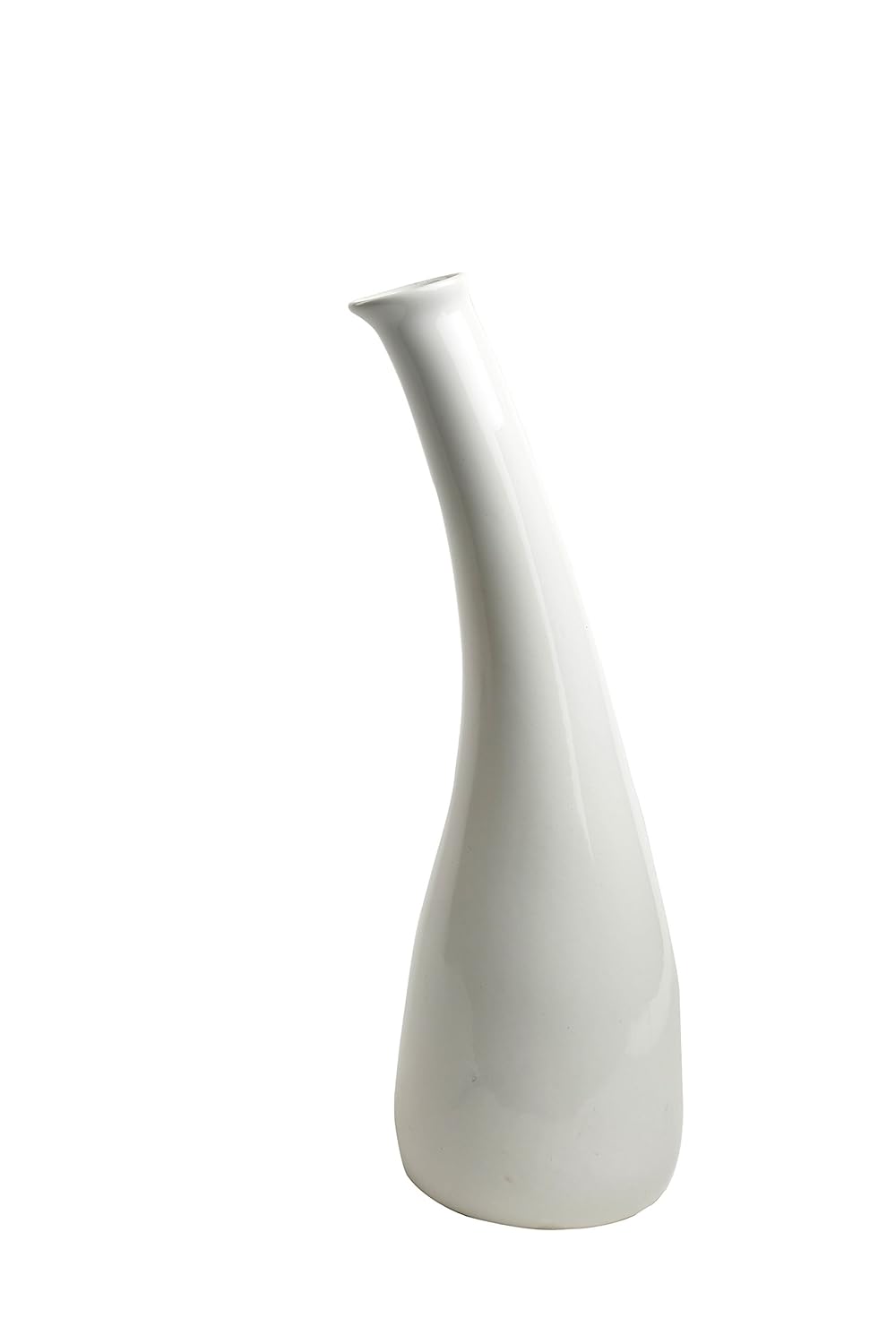 Caffeine Premium Ceramic Handmade White Matte Flower vase (Set of 1)